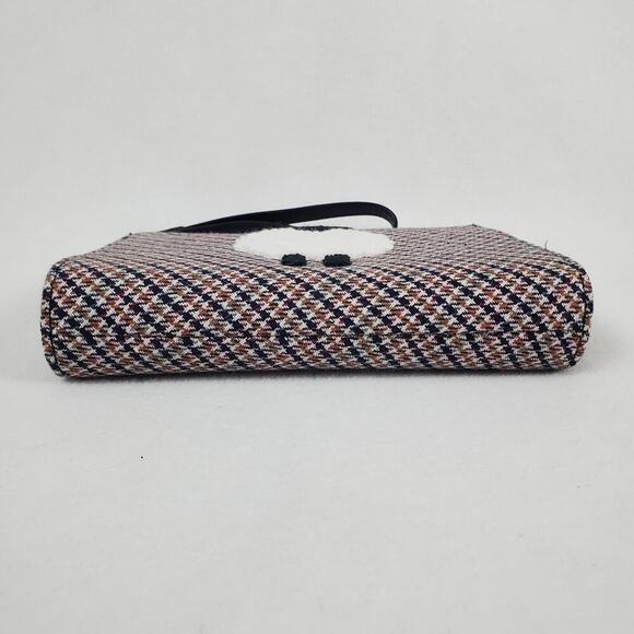 Vintage Talbots Wool Sheep Brown Black Wool Wristlet Purse - Picture 7 of 10